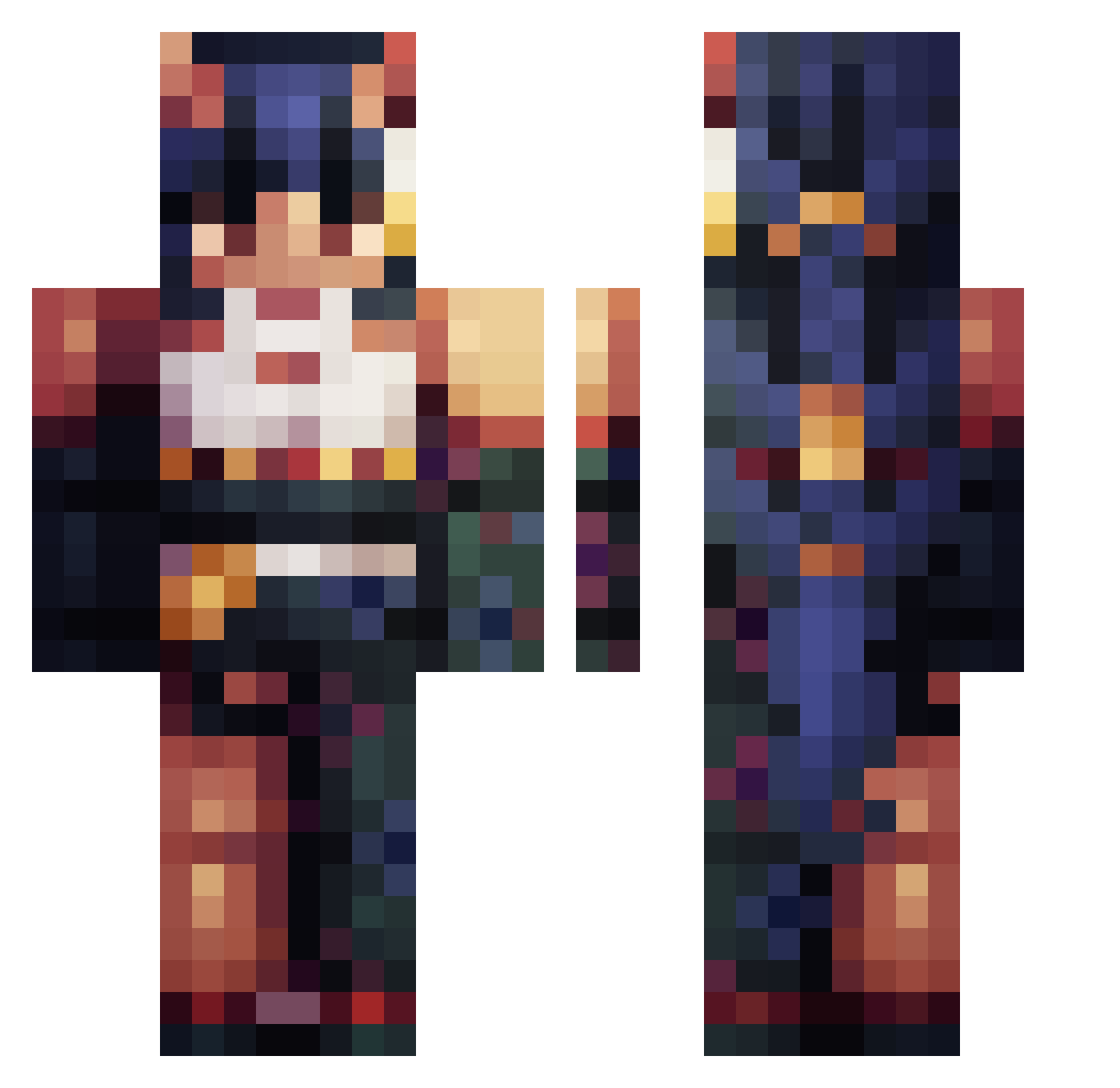 alladin123456789 Minecraft skin, front and back view