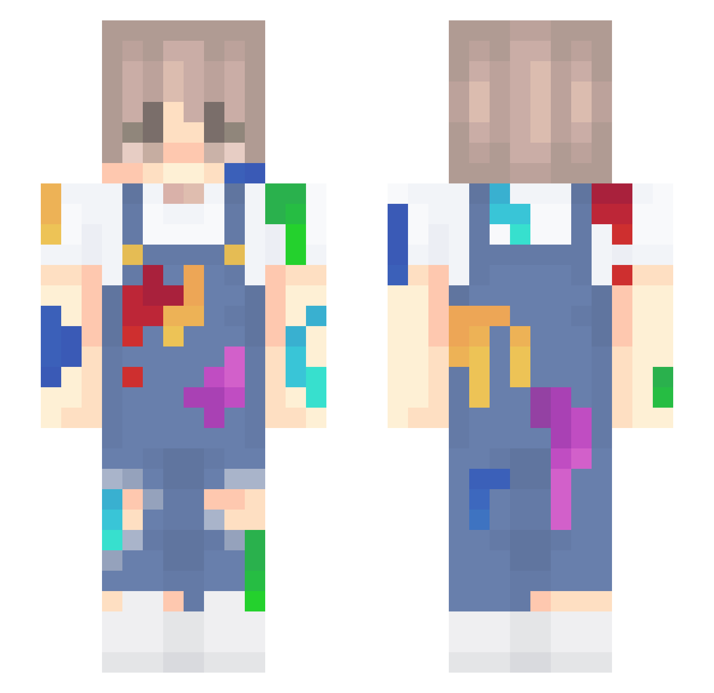 Pu_pp_y Minecraft skin, front and back view