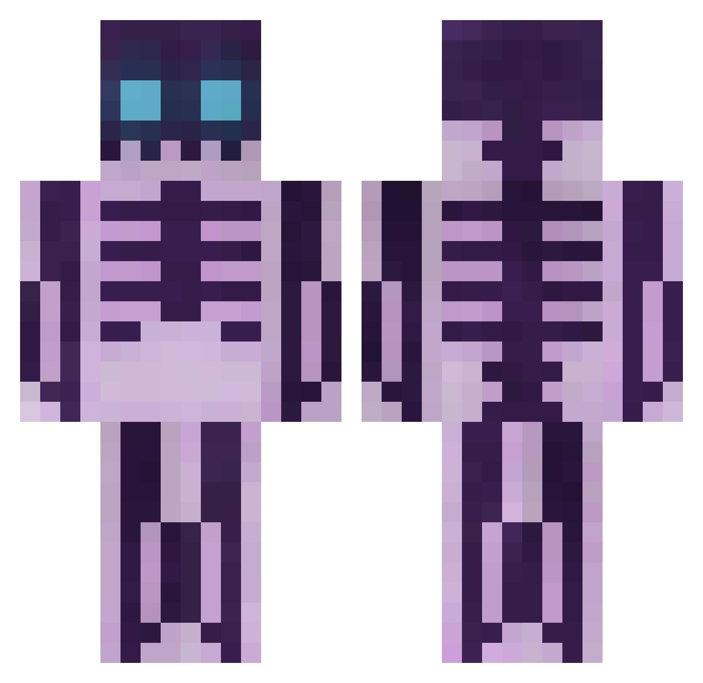 Redunn Minecraft skin, front and back view