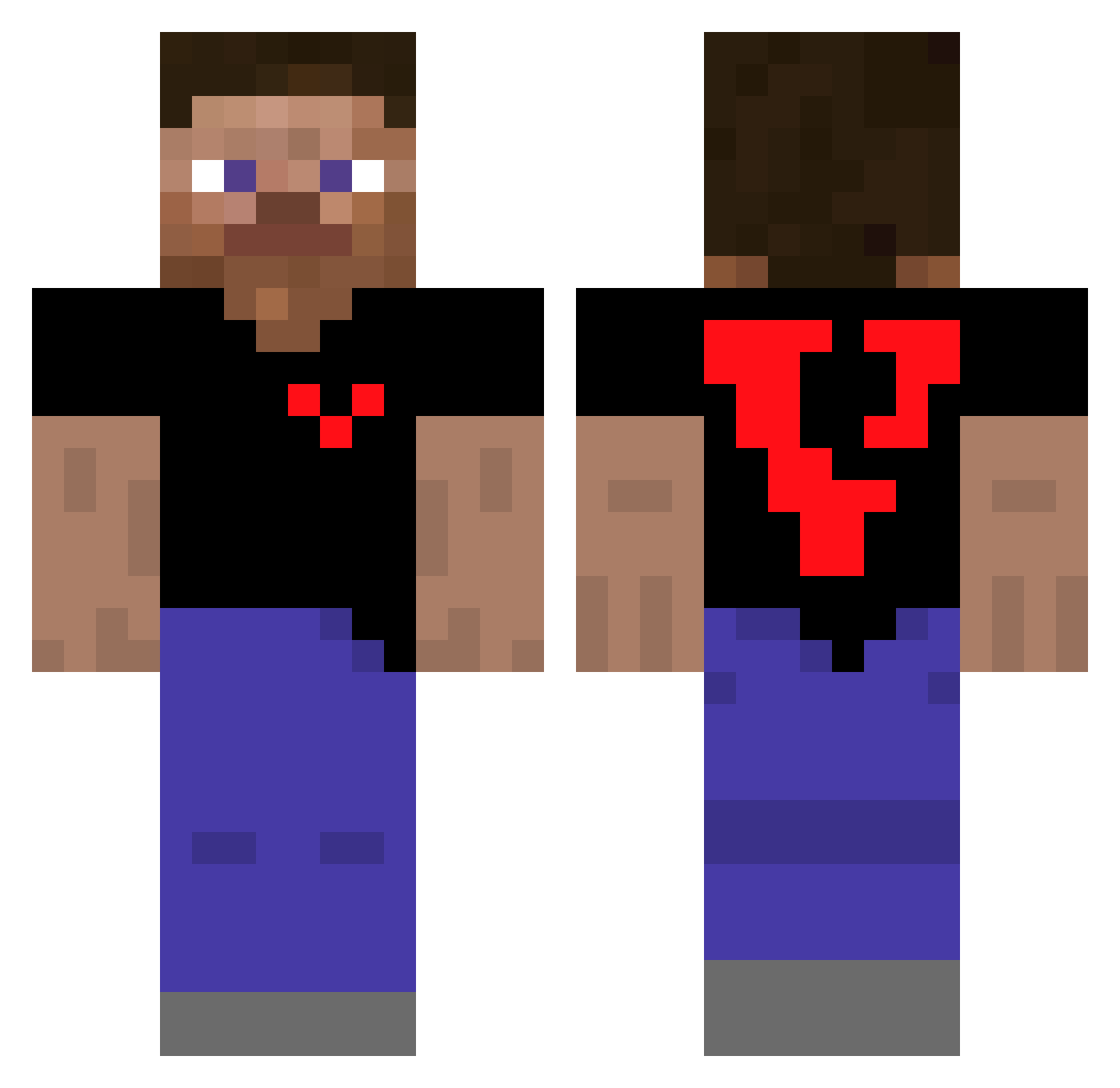 C0sm1c Minecraft skin, front and back view