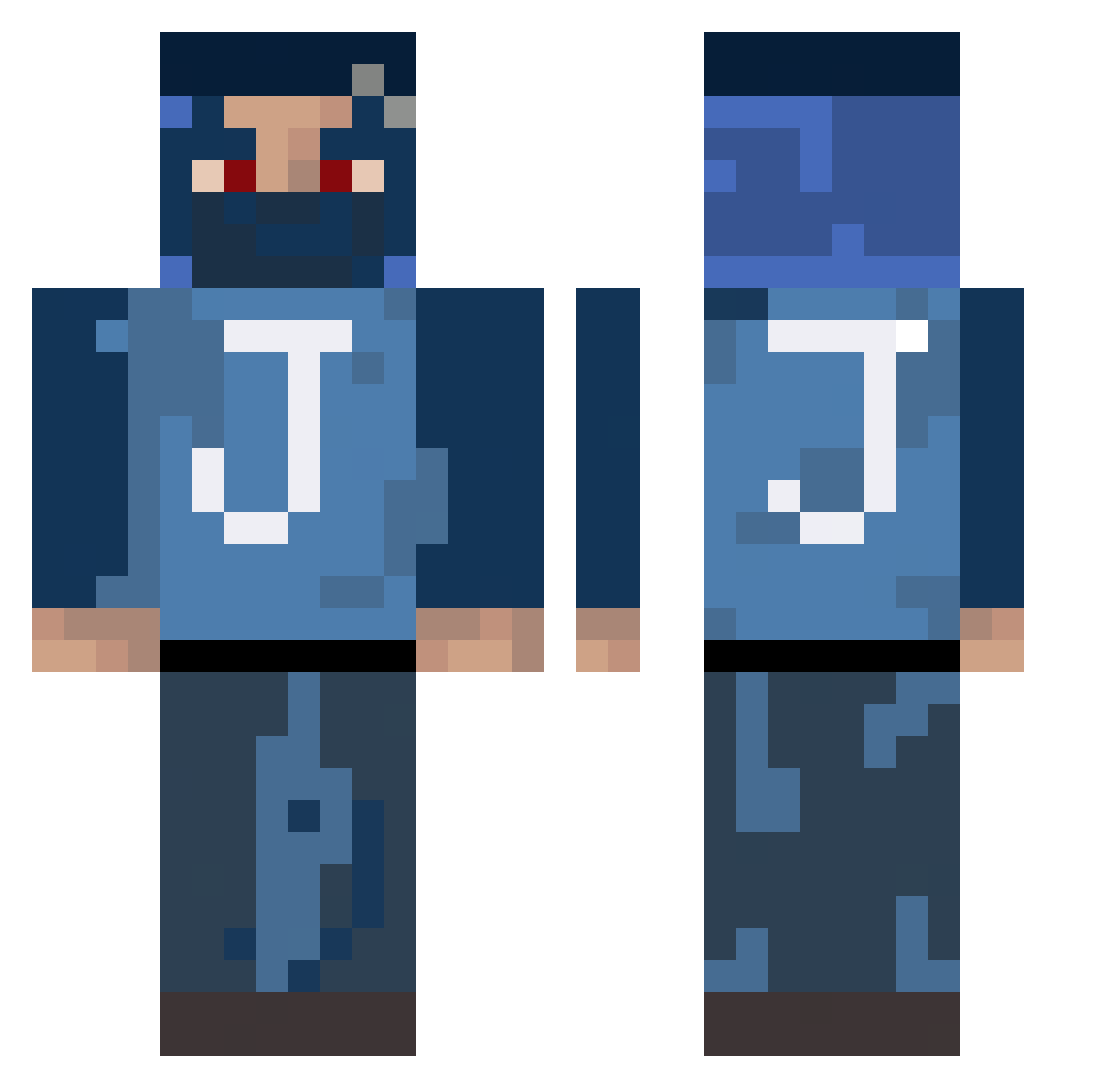 Jsomy Minecraft skin, front and back view