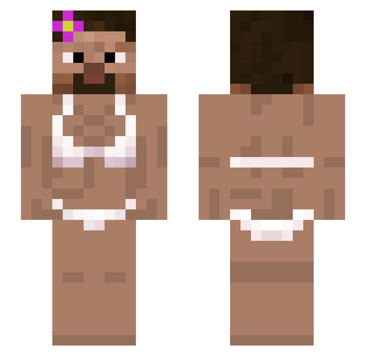 zerei Minecraft skin, front and back view