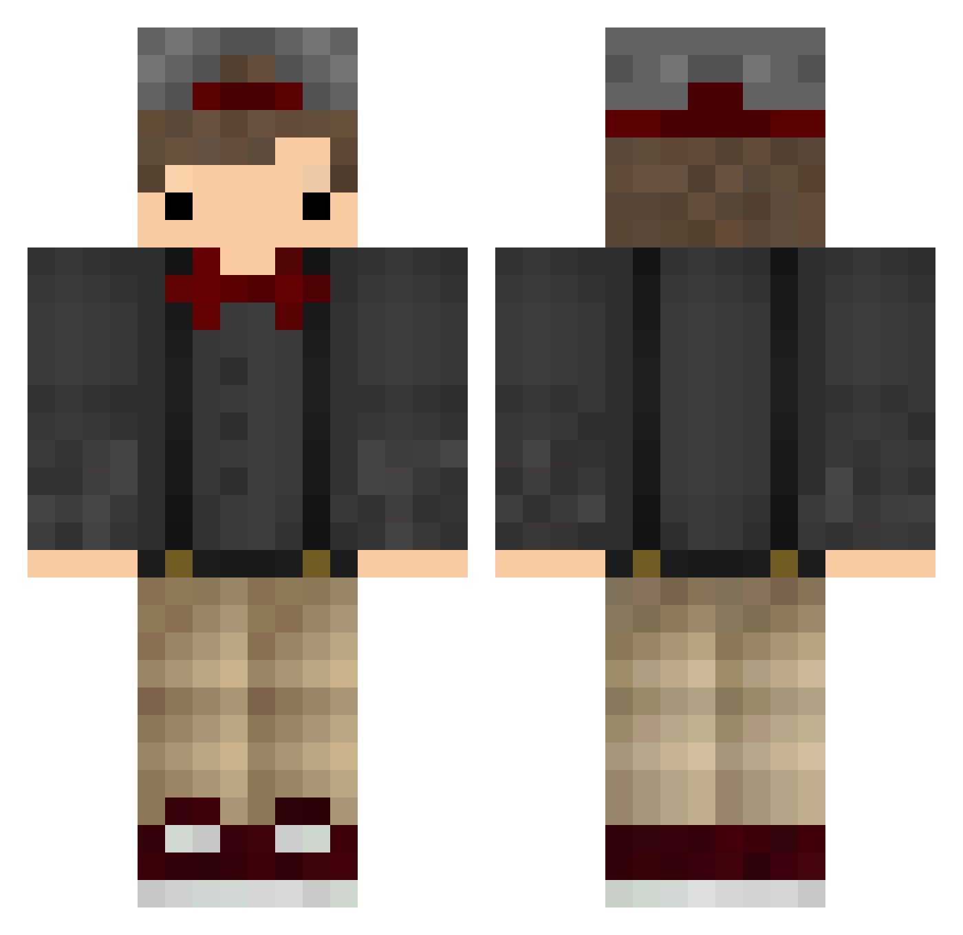 Woill Minecraft skin, front and back view
