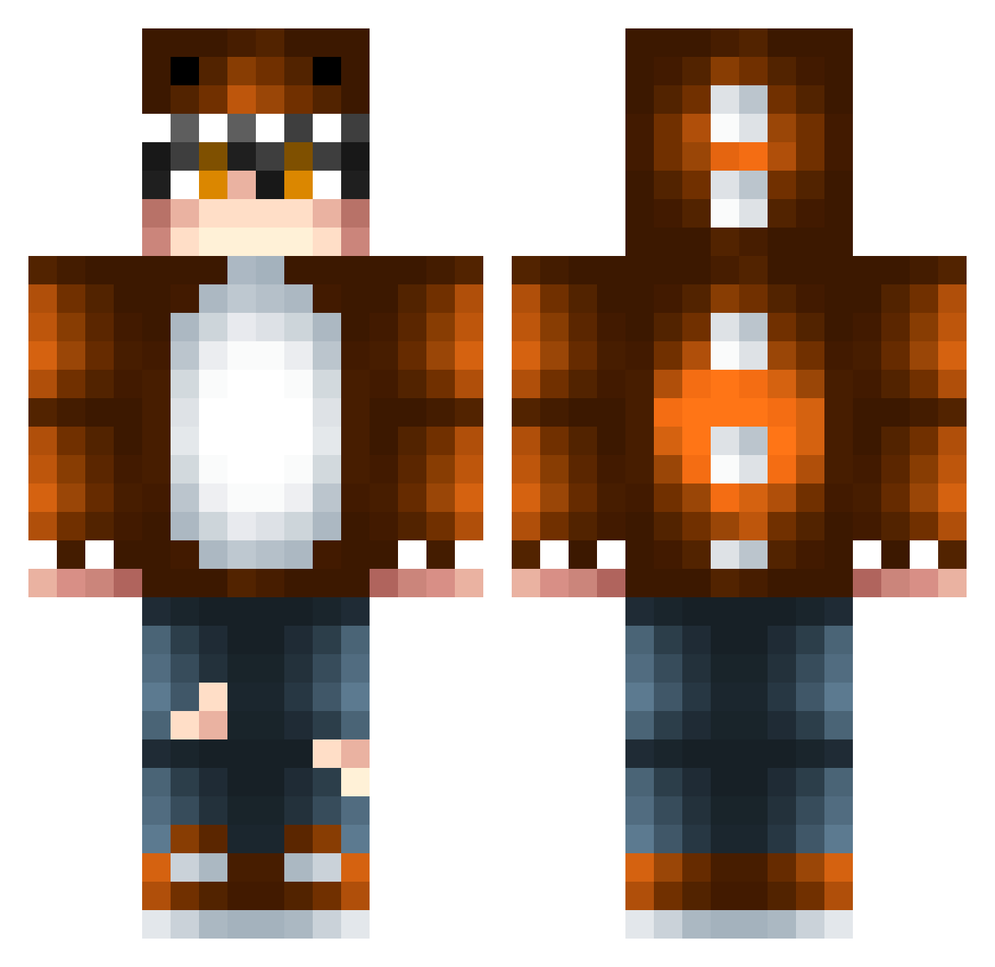 yellow24 Minecraft skin, front and back view