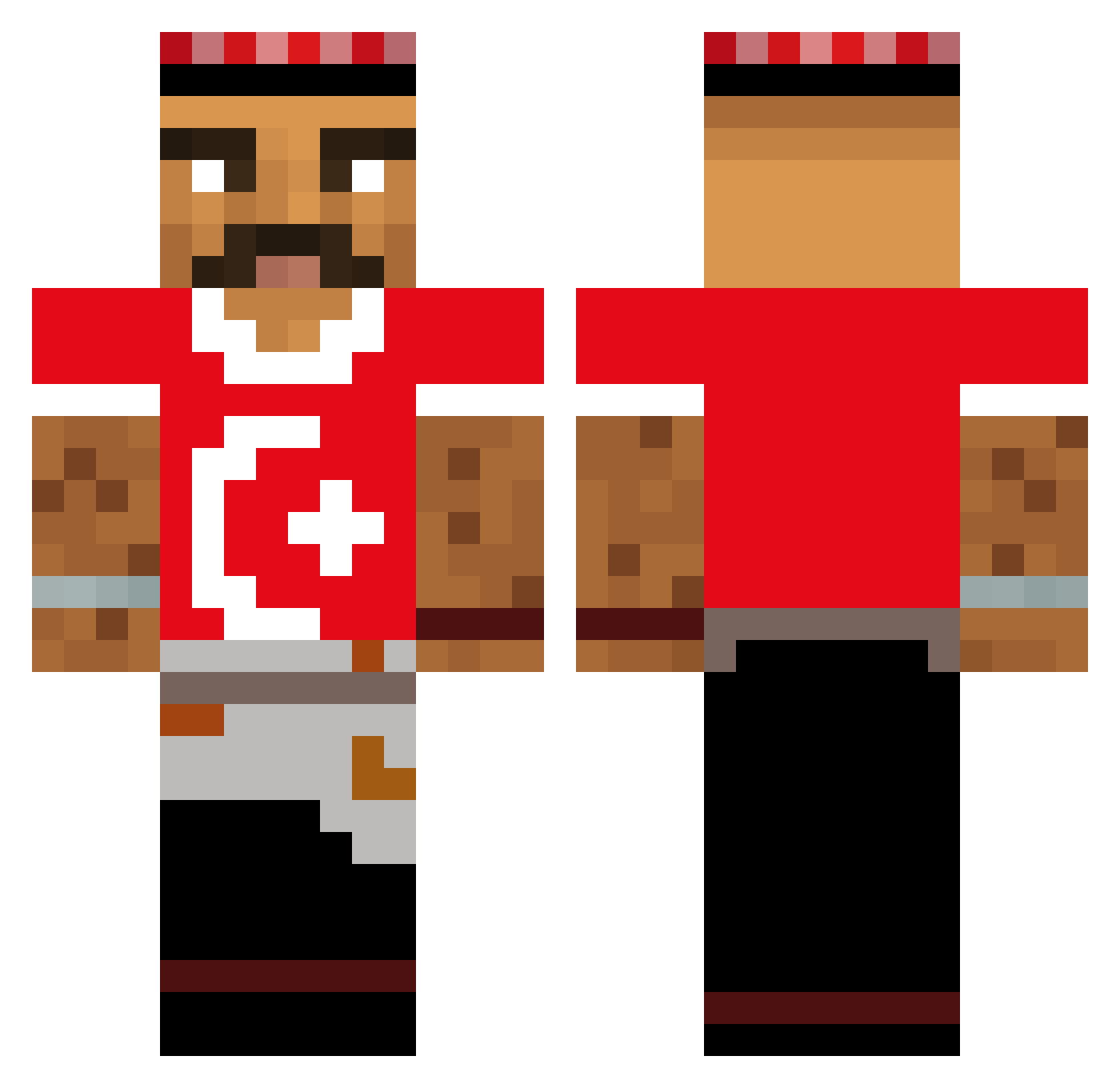 masterF10 Minecraft skin, front and back view