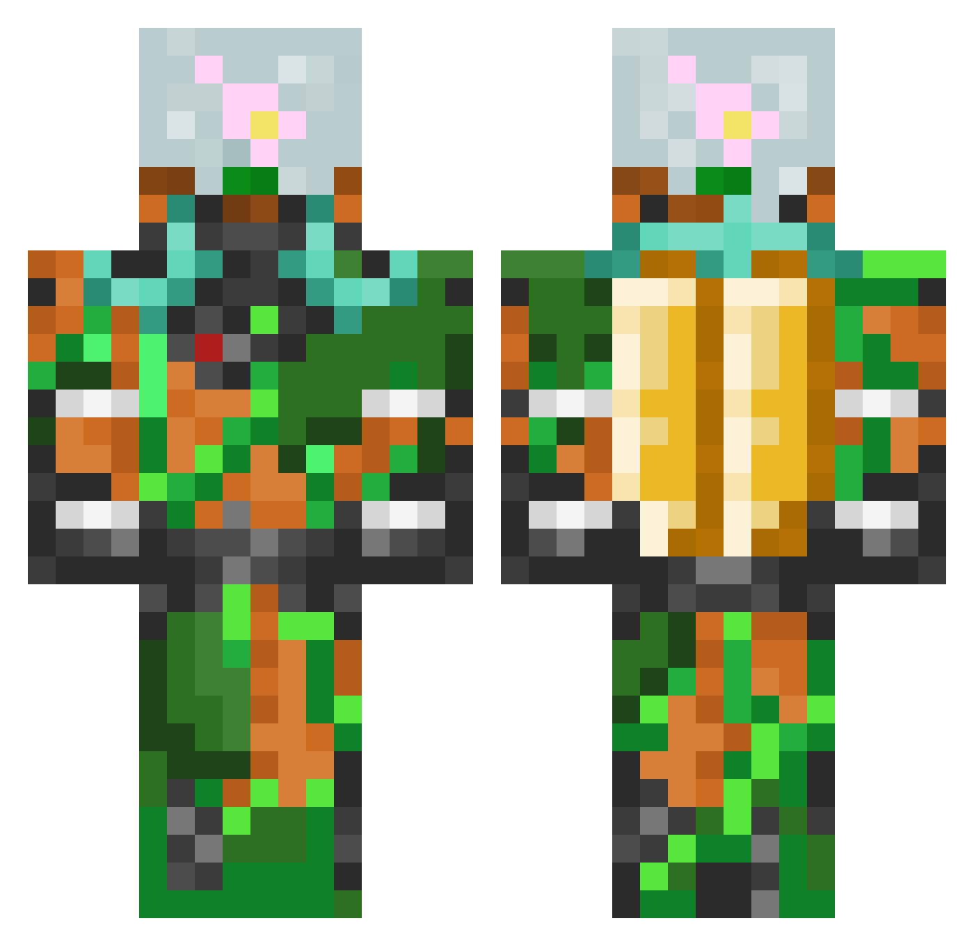 PacifistChief Minecraft skin, front and back view