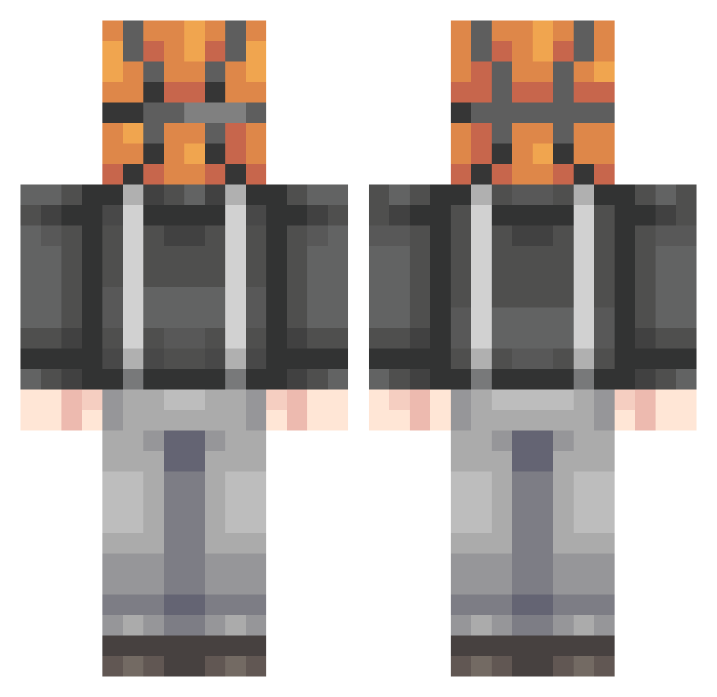 Strikerfire6 Minecraft skin, front and back view