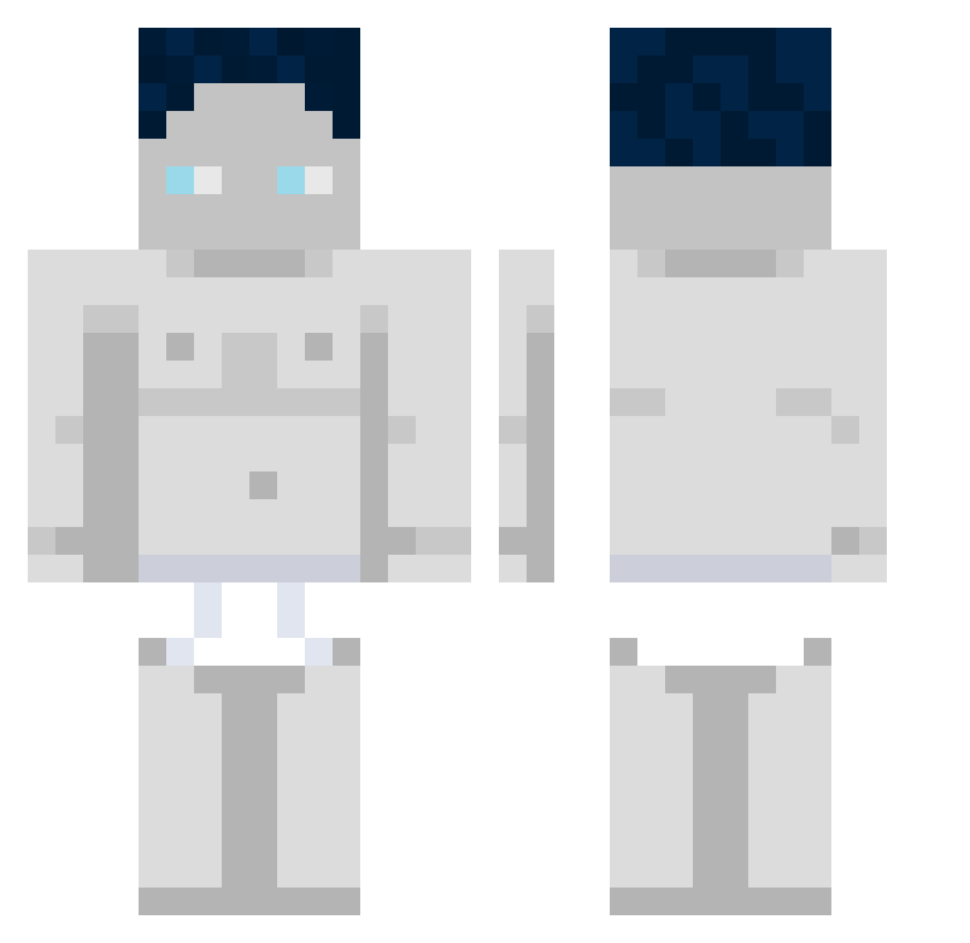 Recycelterpeter Minecraft skin, front and back view