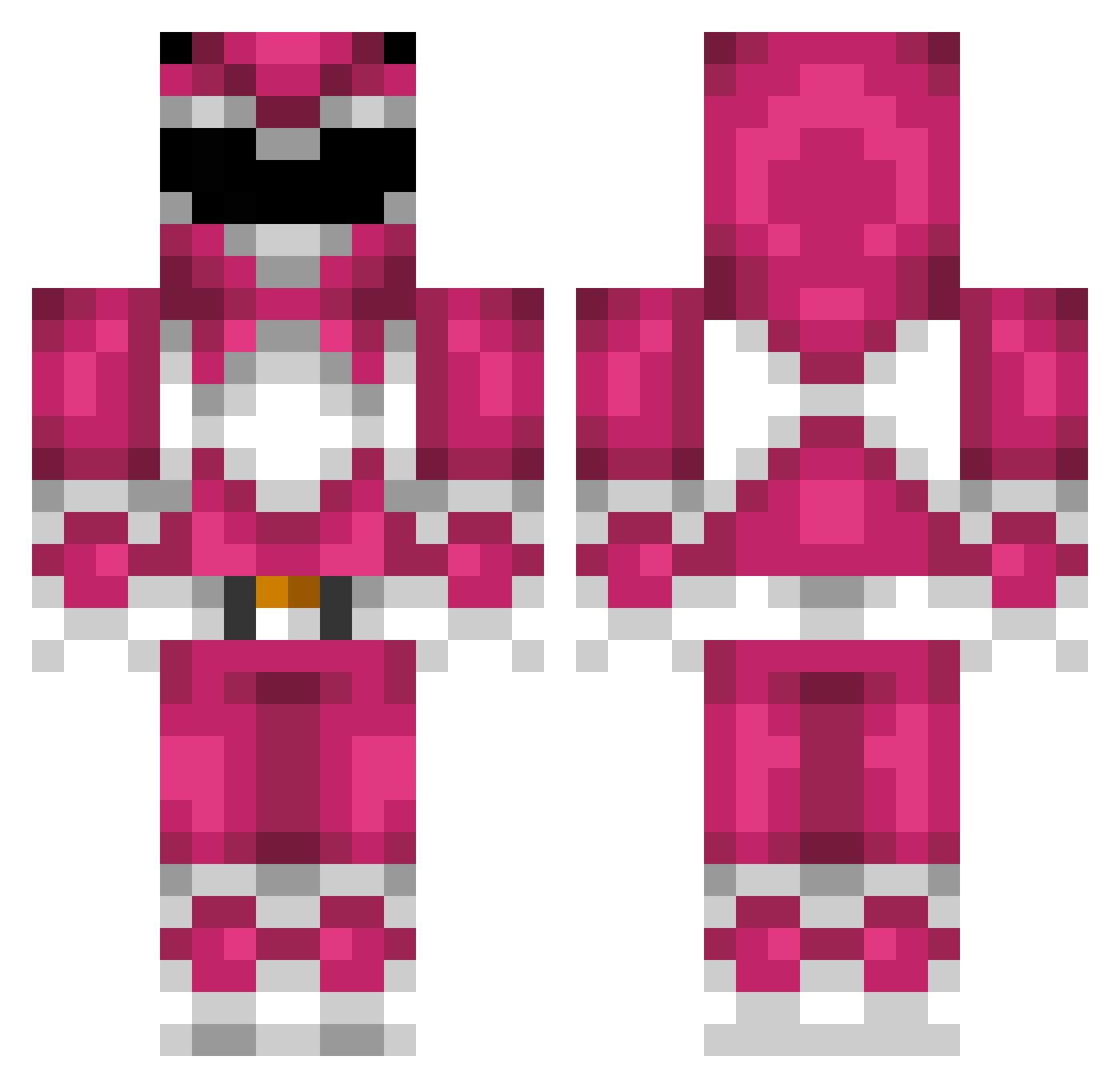 venoula Minecraft skin, front and back view