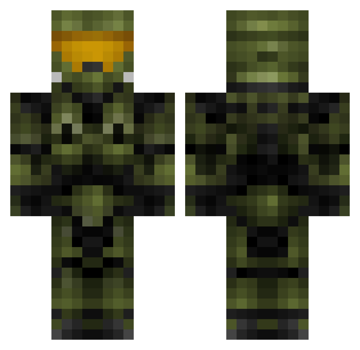 StormKinght Minecraft skin, front and back view