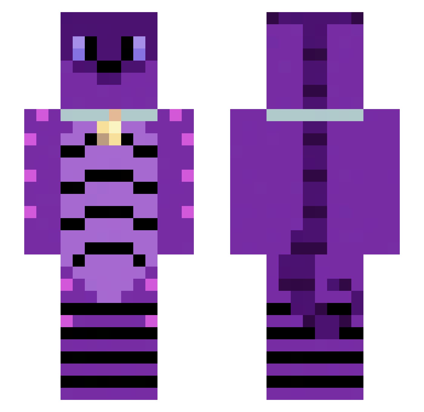 Verrucaria Minecraft skin, front and back view