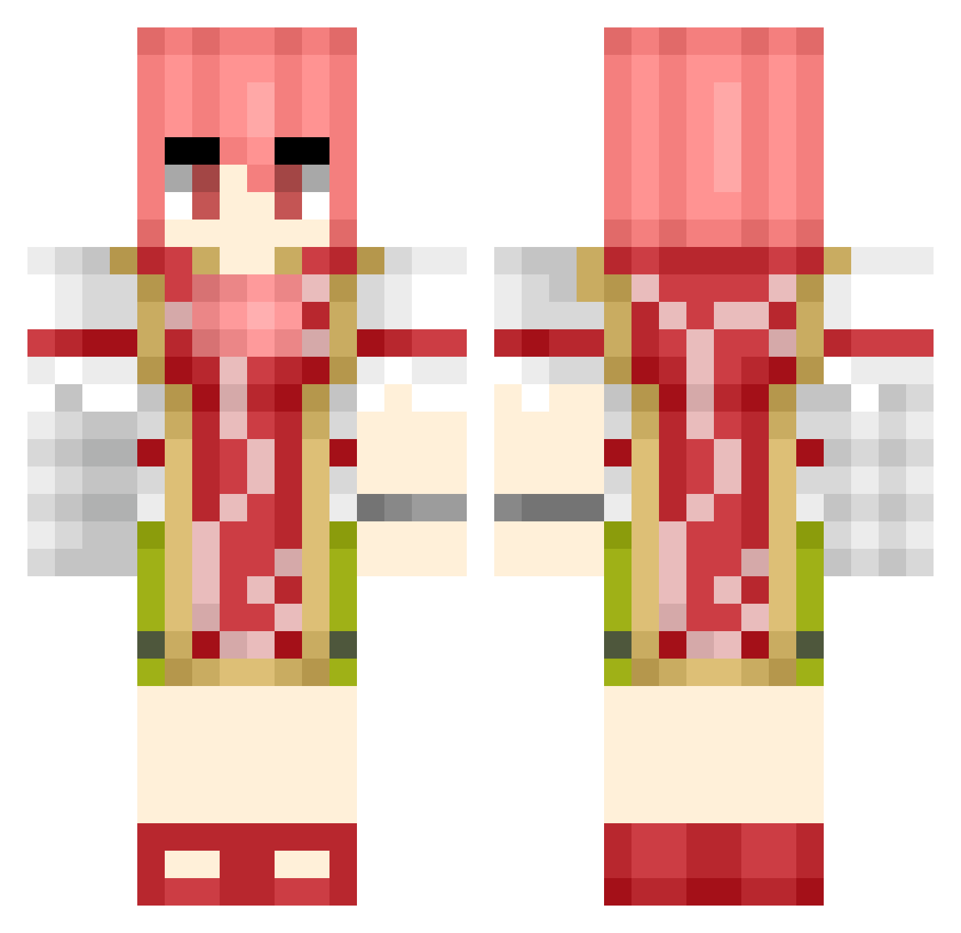 Karebu52 Minecraft skin, front and back view