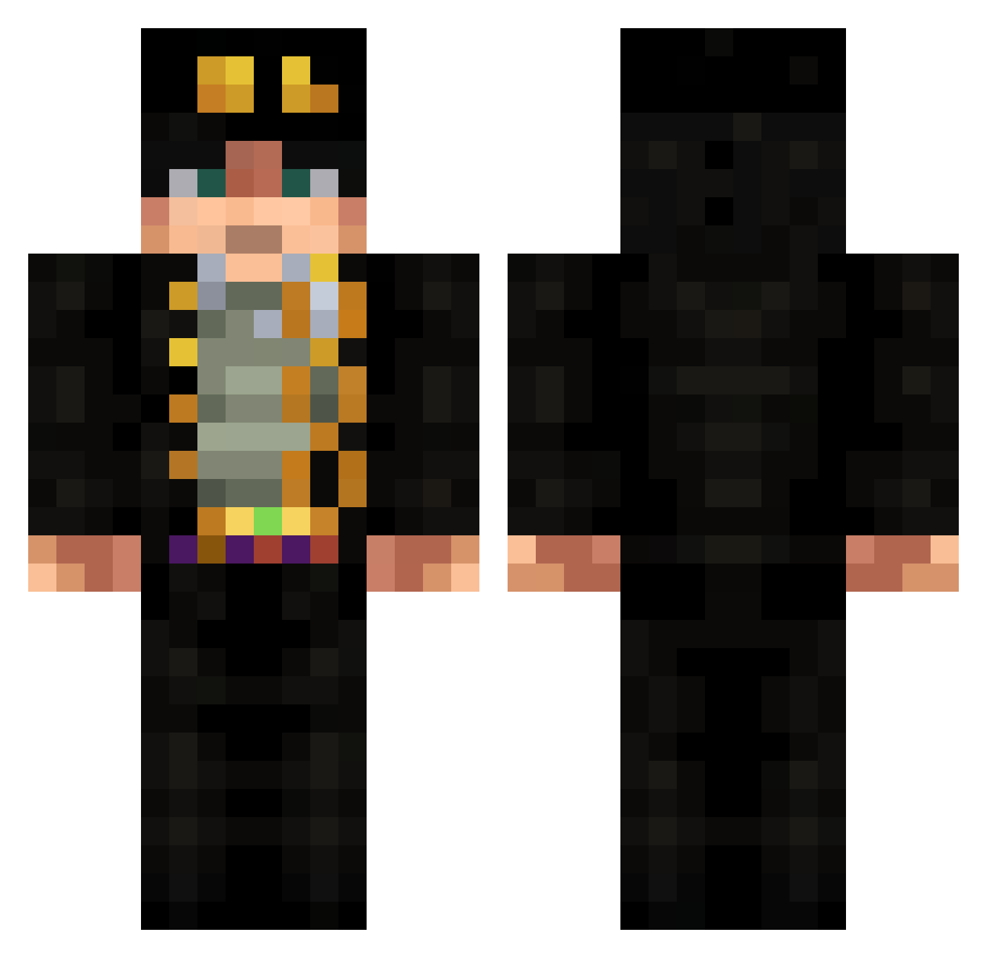 jotaros Minecraft skin, front and back view