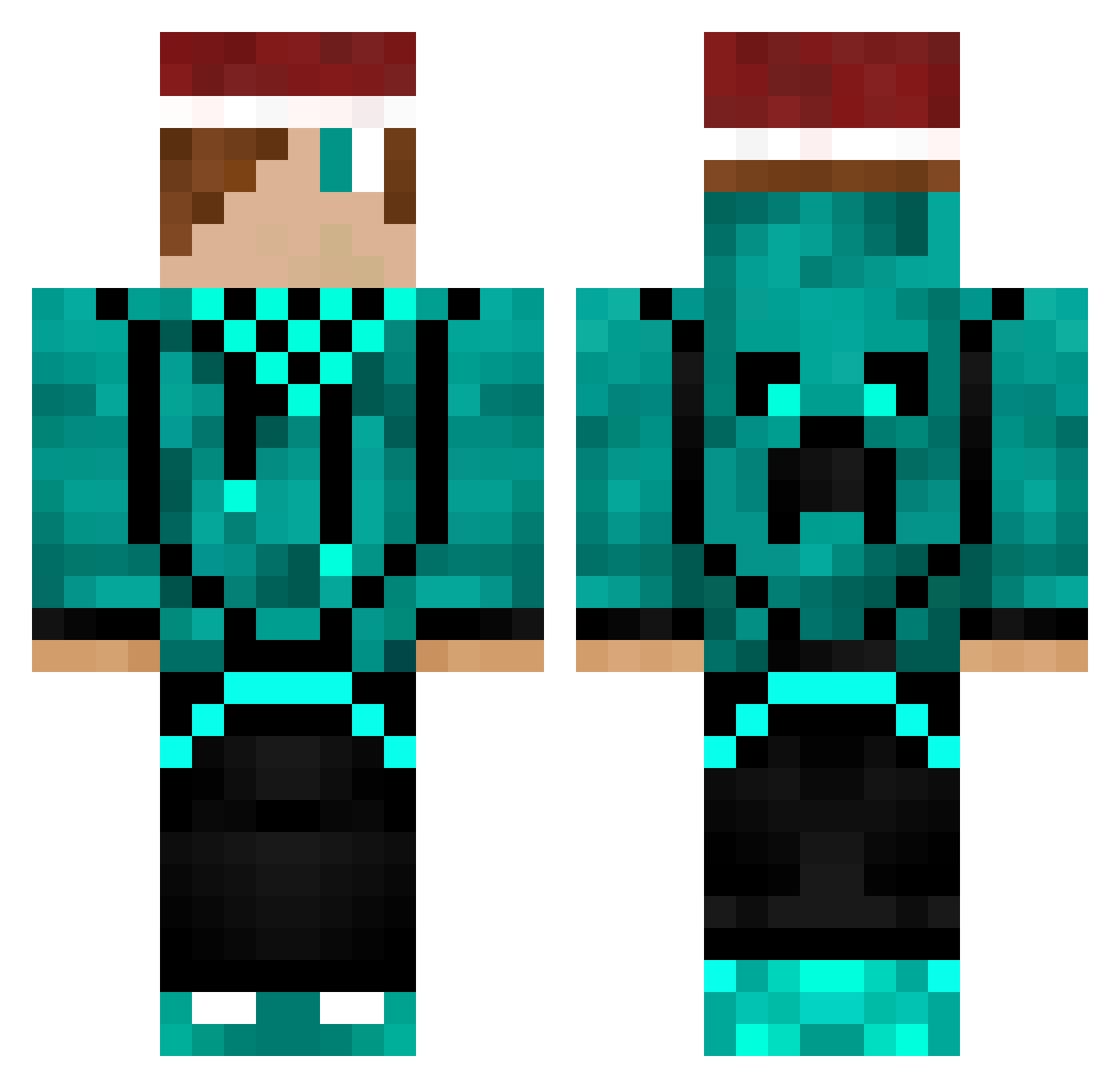 Saluted Minecraft skin, front and back view