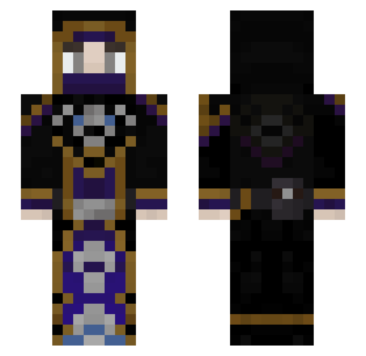 xLadyRaven Minecraft skin, front and back view