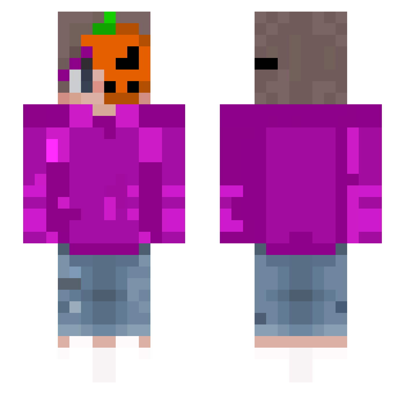 Naszek Minecraft skin, front and back view
