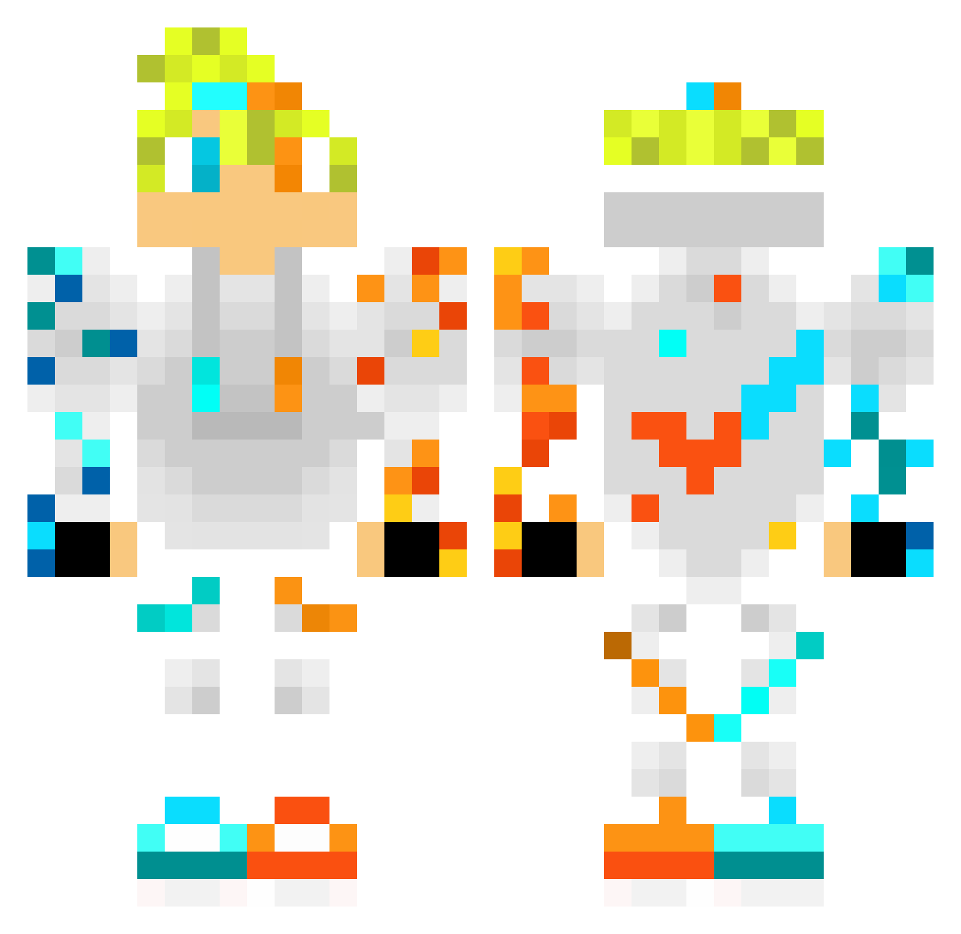 TypicalBuild3r Minecraft skin, front and back view