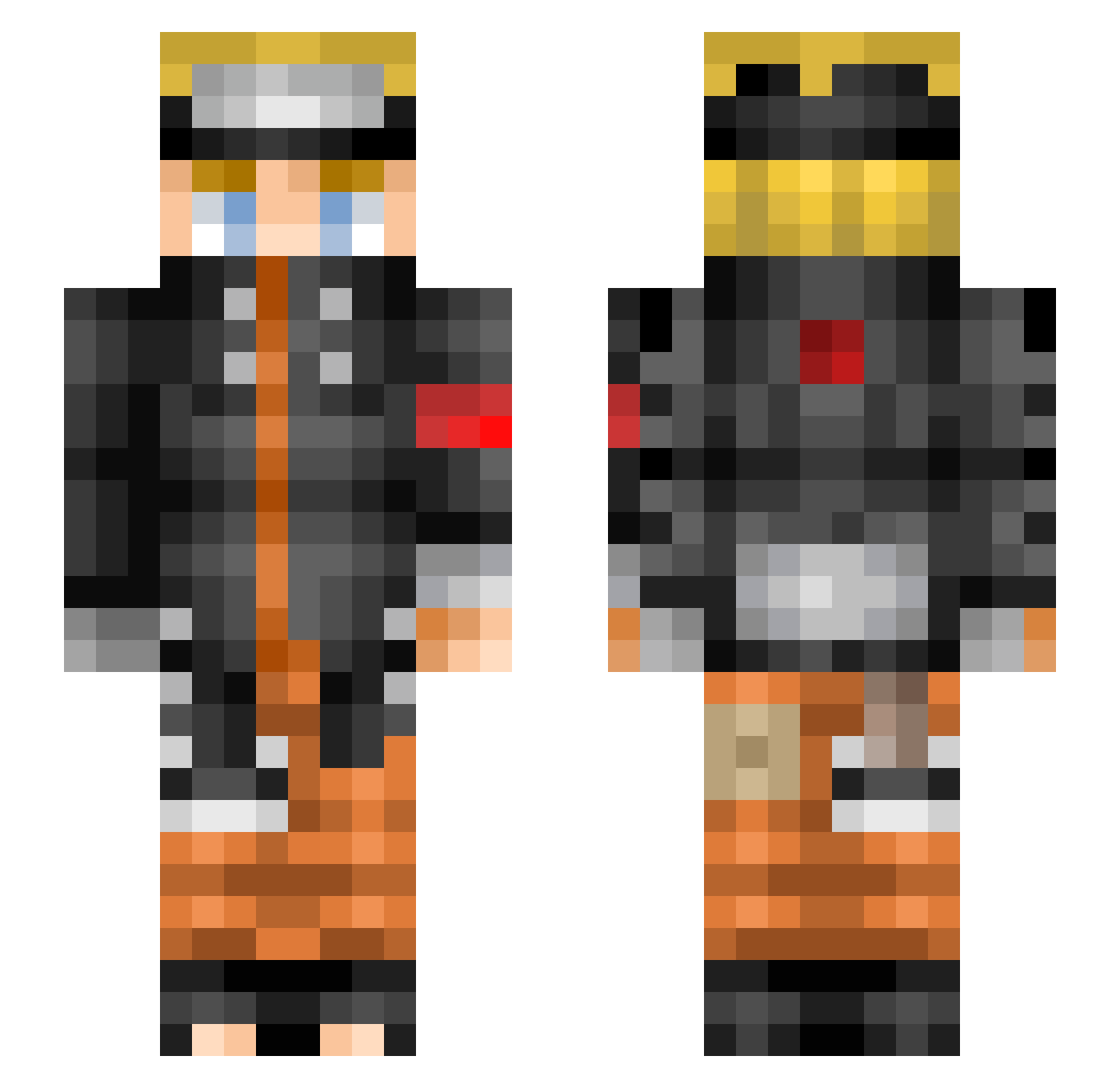 Cyboiii Minecraft skin, front and back view