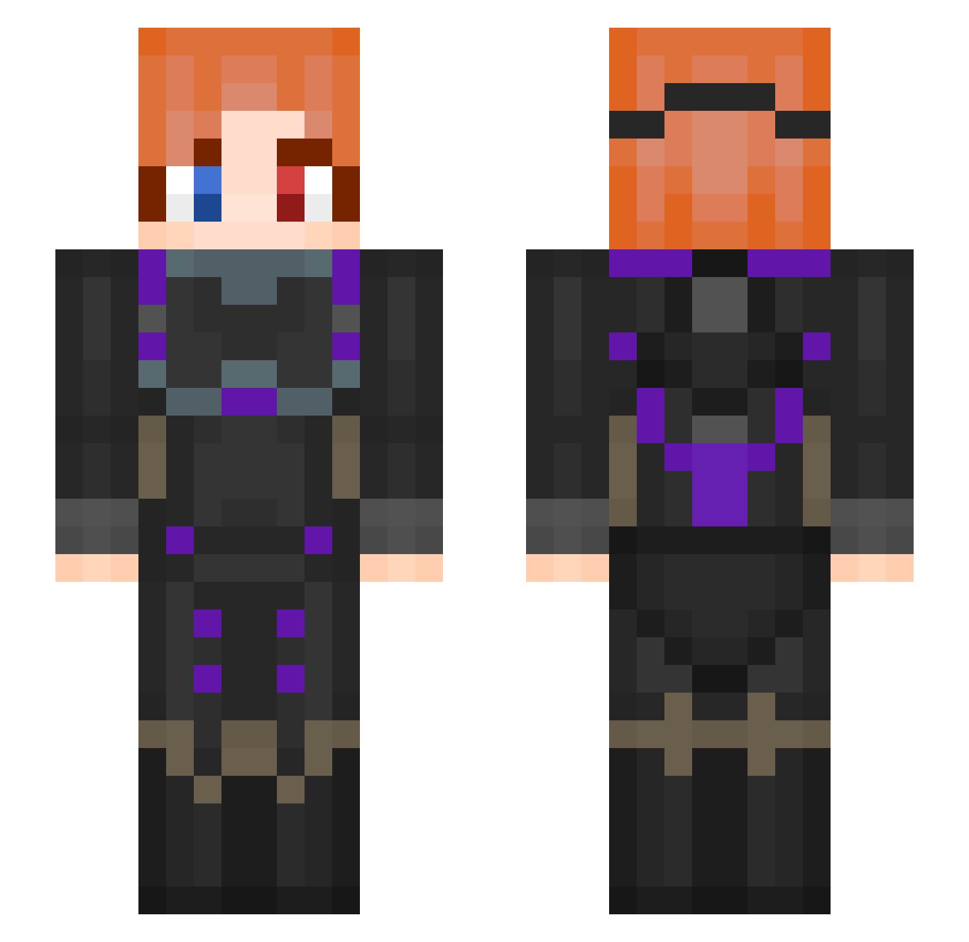 Styling Minecraft skin, front and back view