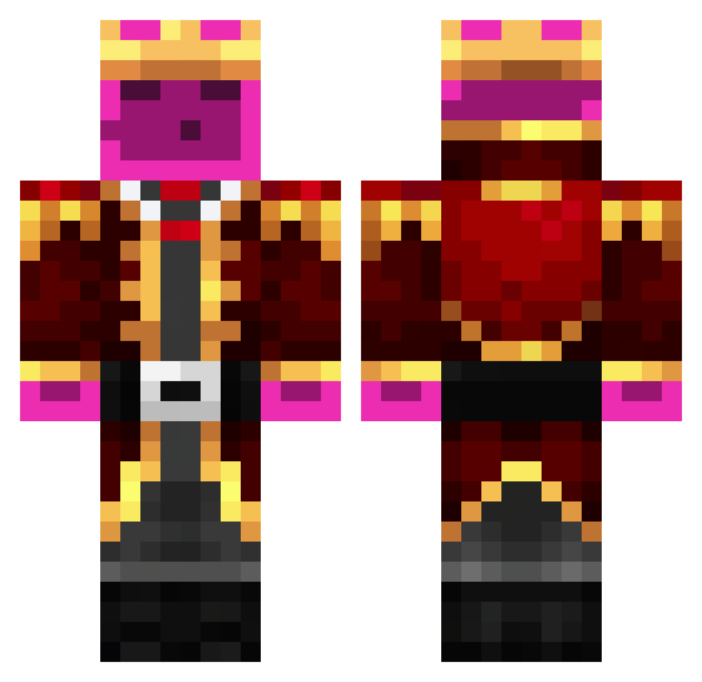 Zephrun Minecraft skin, front and back view