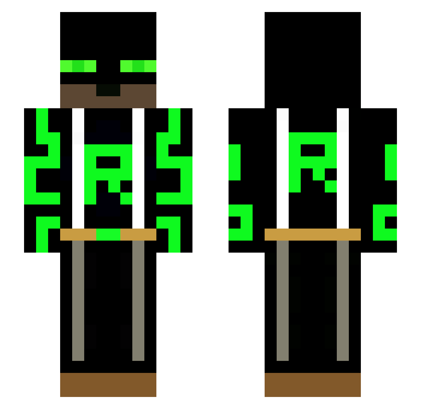 Recycles Minecraft skin, front and back view