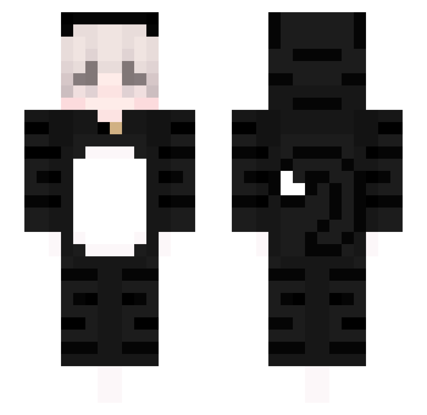 tempttcat Minecraft skin, front and back view