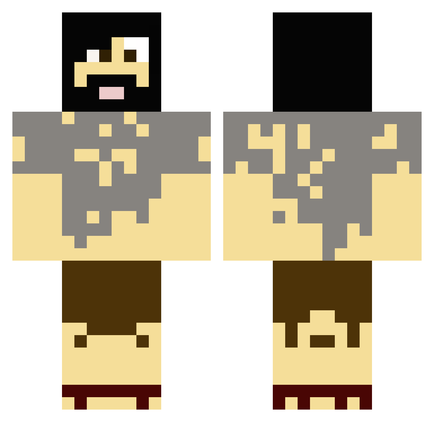 Mythos Minecraft skin, front and back view