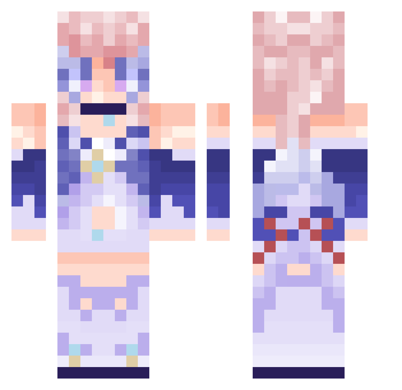 theyouniverse Minecraft skin, front and back view