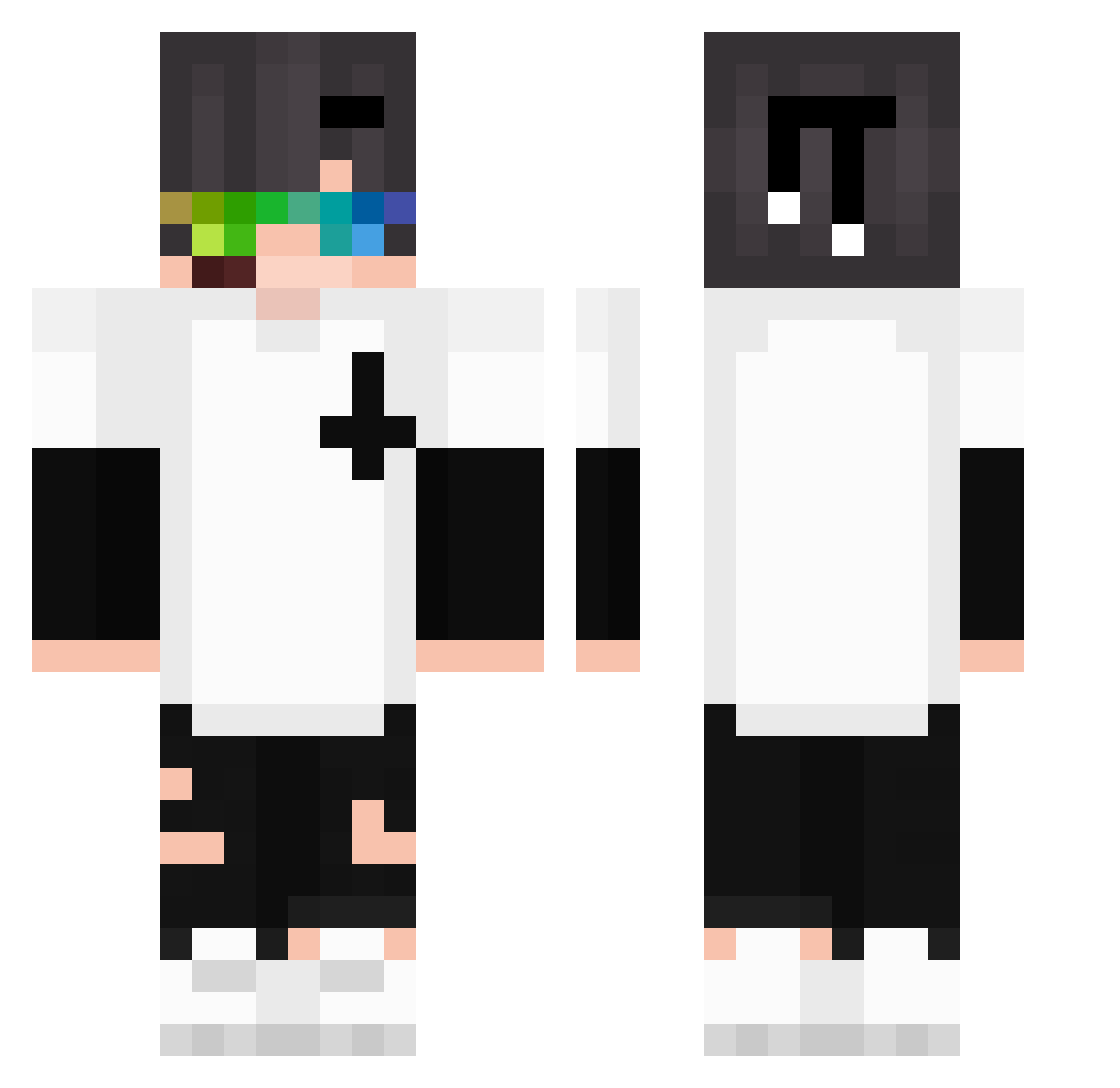 NexRoon Minecraft skin, front and back view