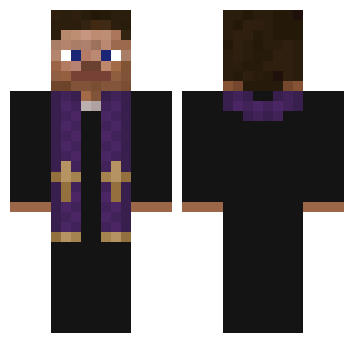roundsix Minecraft skin, front and back view