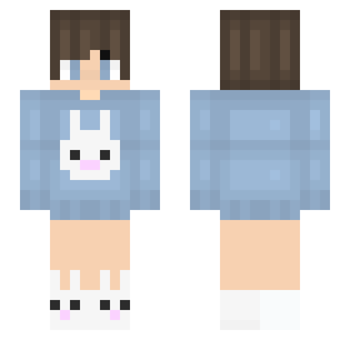 Interrupts Minecraft skin, front and back view