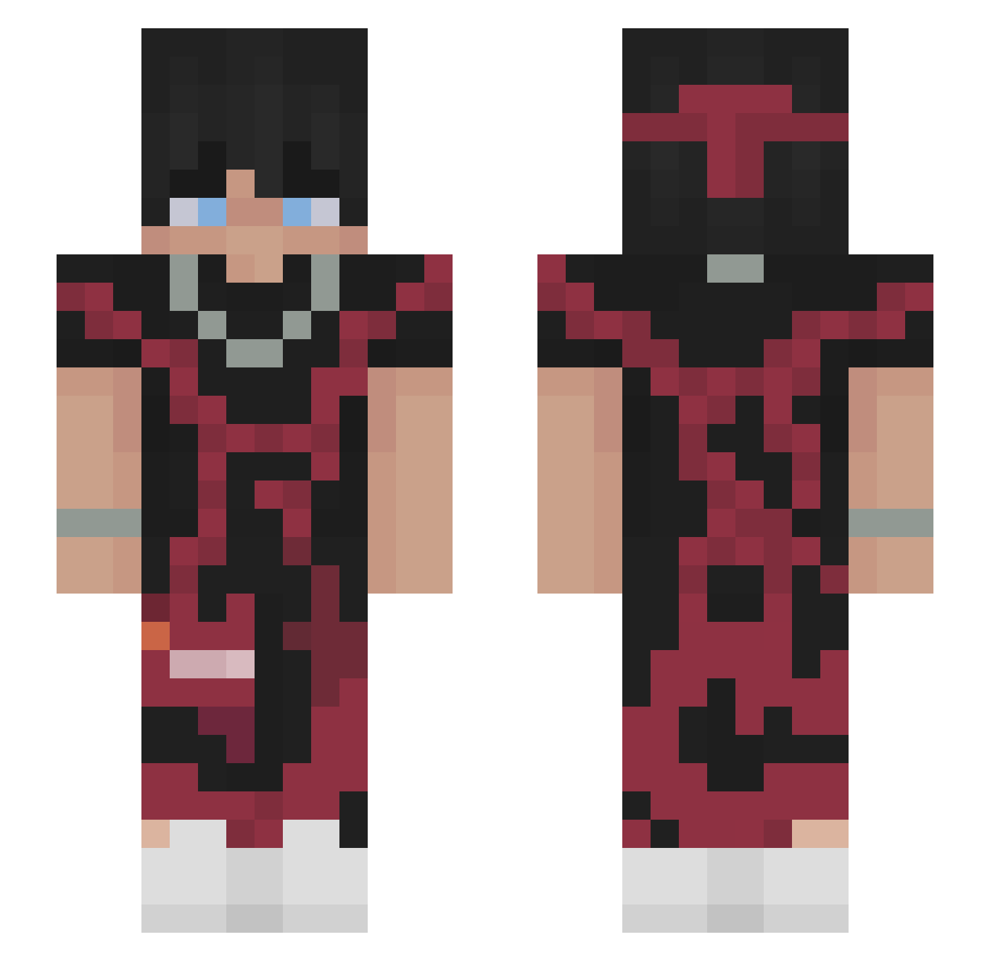 MILAAnoscool Minecraft skin, front and back view