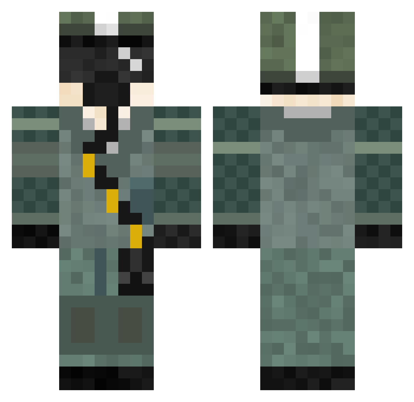 FedGab Minecraft skin, front and back view