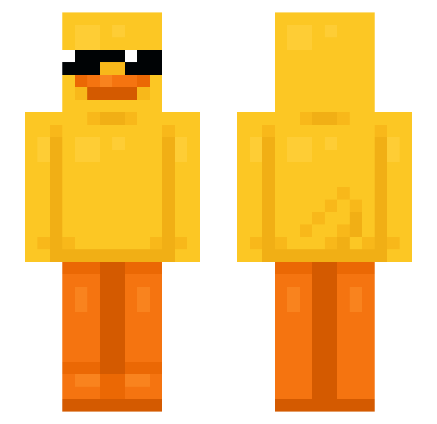 Romy93s Minecraft skin, front and back view