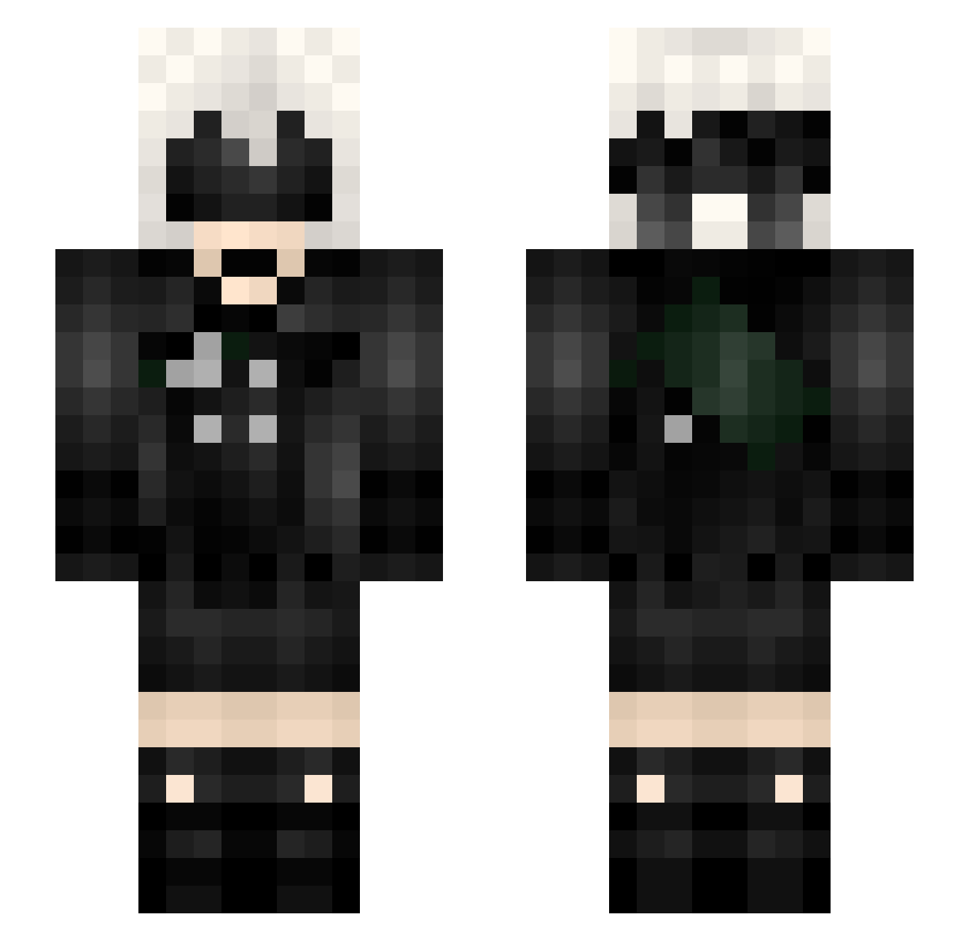 Qtkonfire Minecraft skin, front and back view