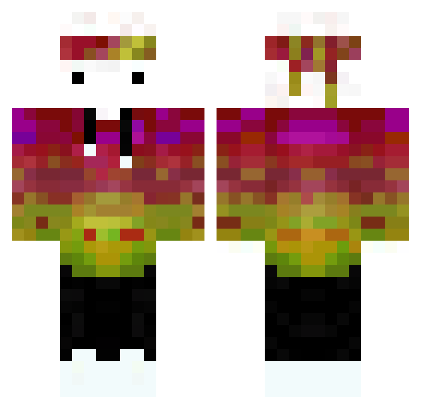 Ritnzzlrrr Minecraft skin, front and back view