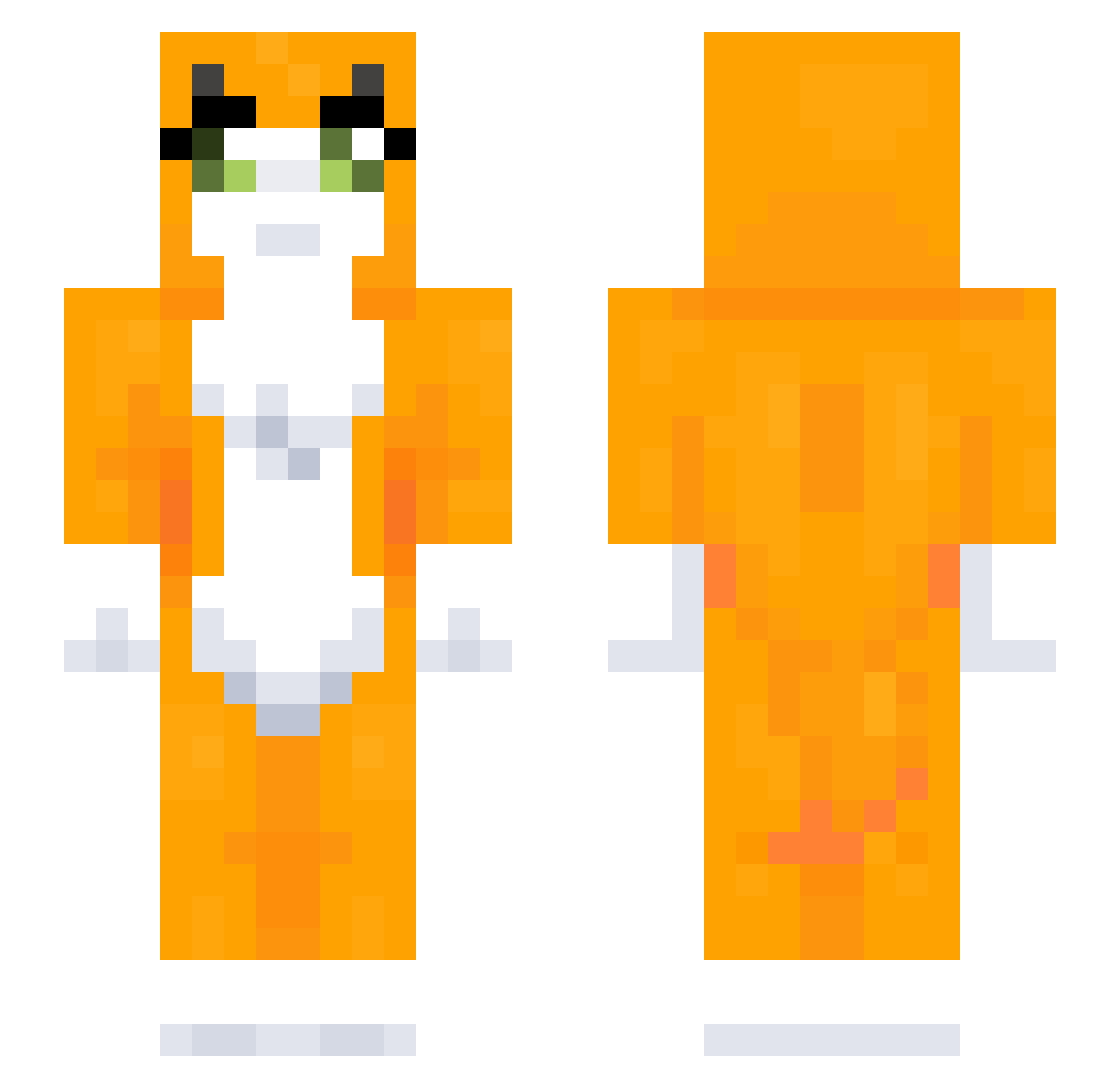 TheSillyCalico Minecraft skin, front and back view