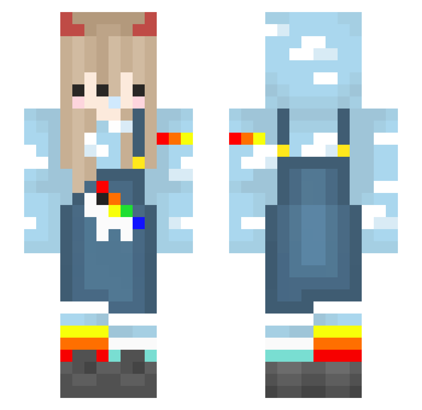 zVerhxsstes Minecraft skin, front and back view