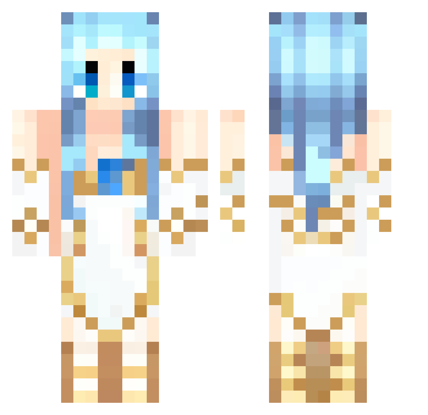 Sproo3000 Minecraft skin, front and back view