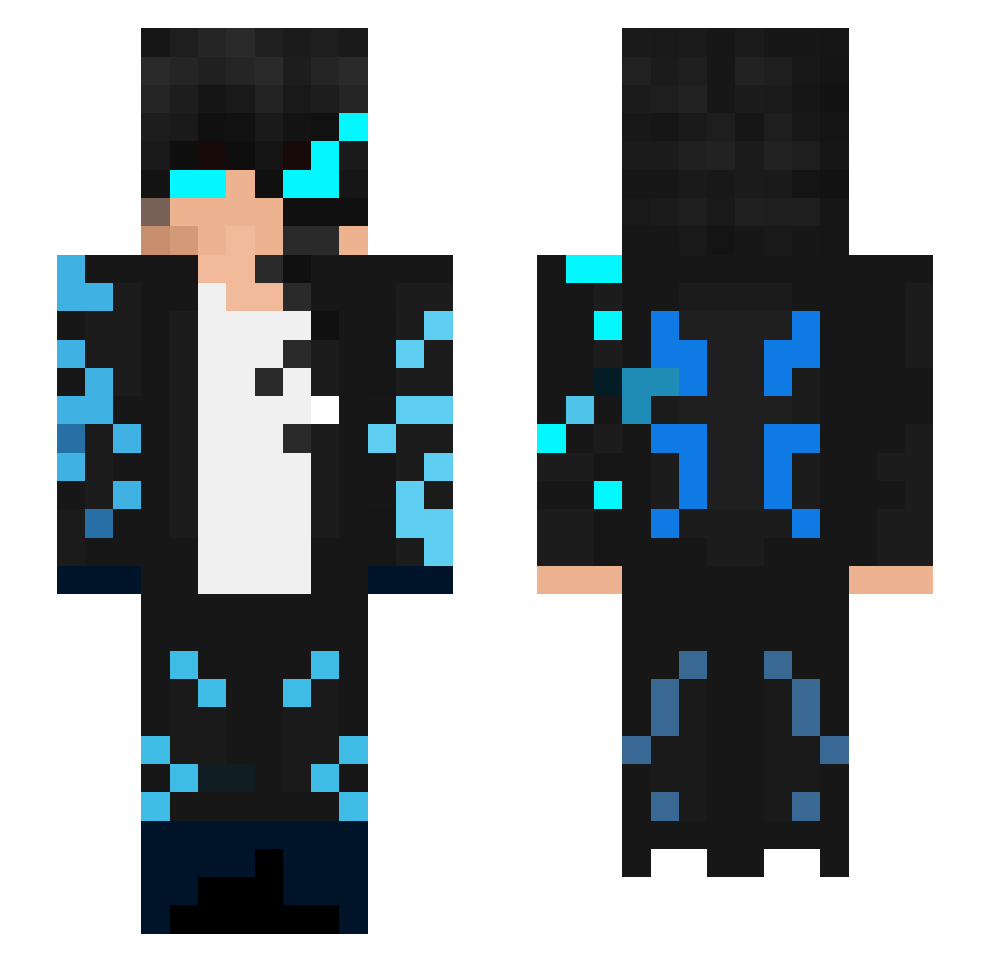 Supernf Minecraft skin, front and back view