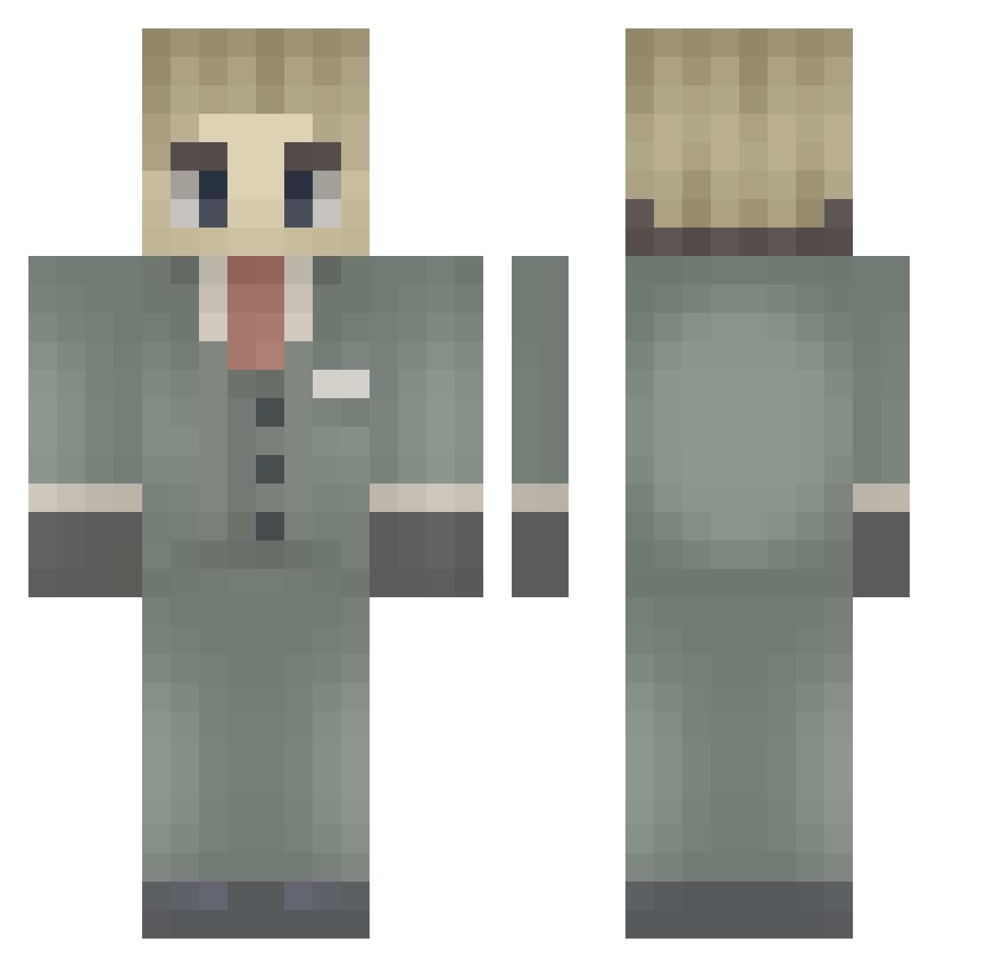 tollyster Minecraft skin, front and back view