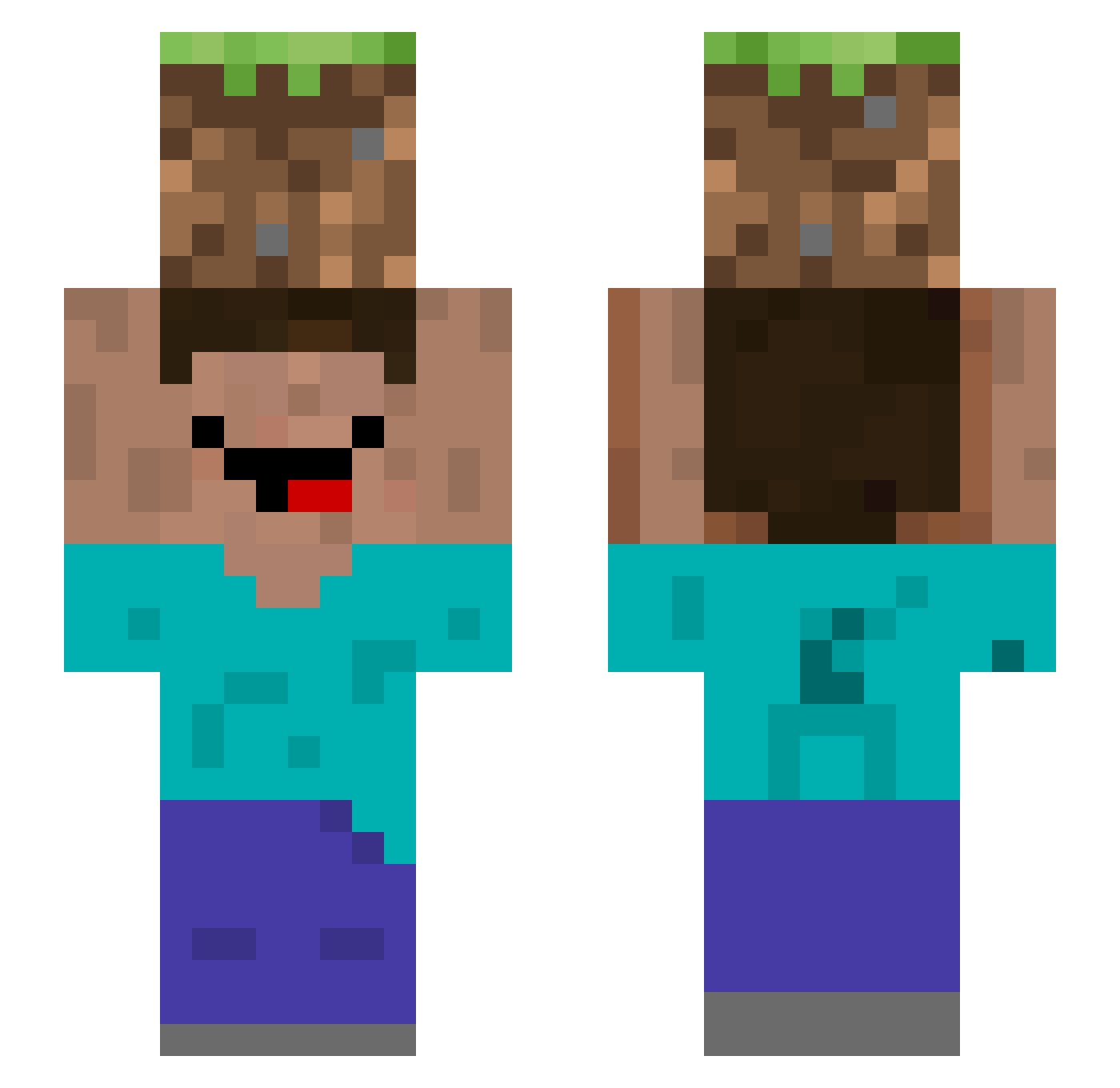 MongoDong Minecraft skin, front and back view