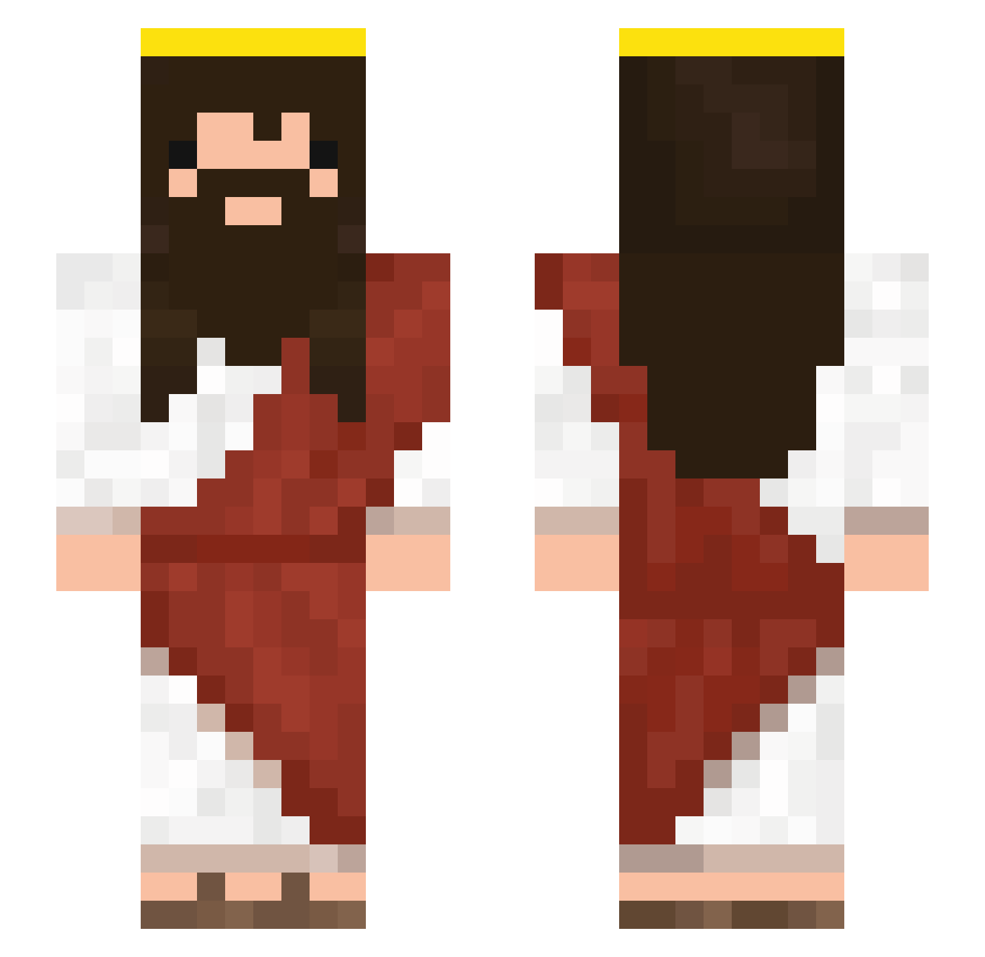 Wovey Minecraft skin, front and back view