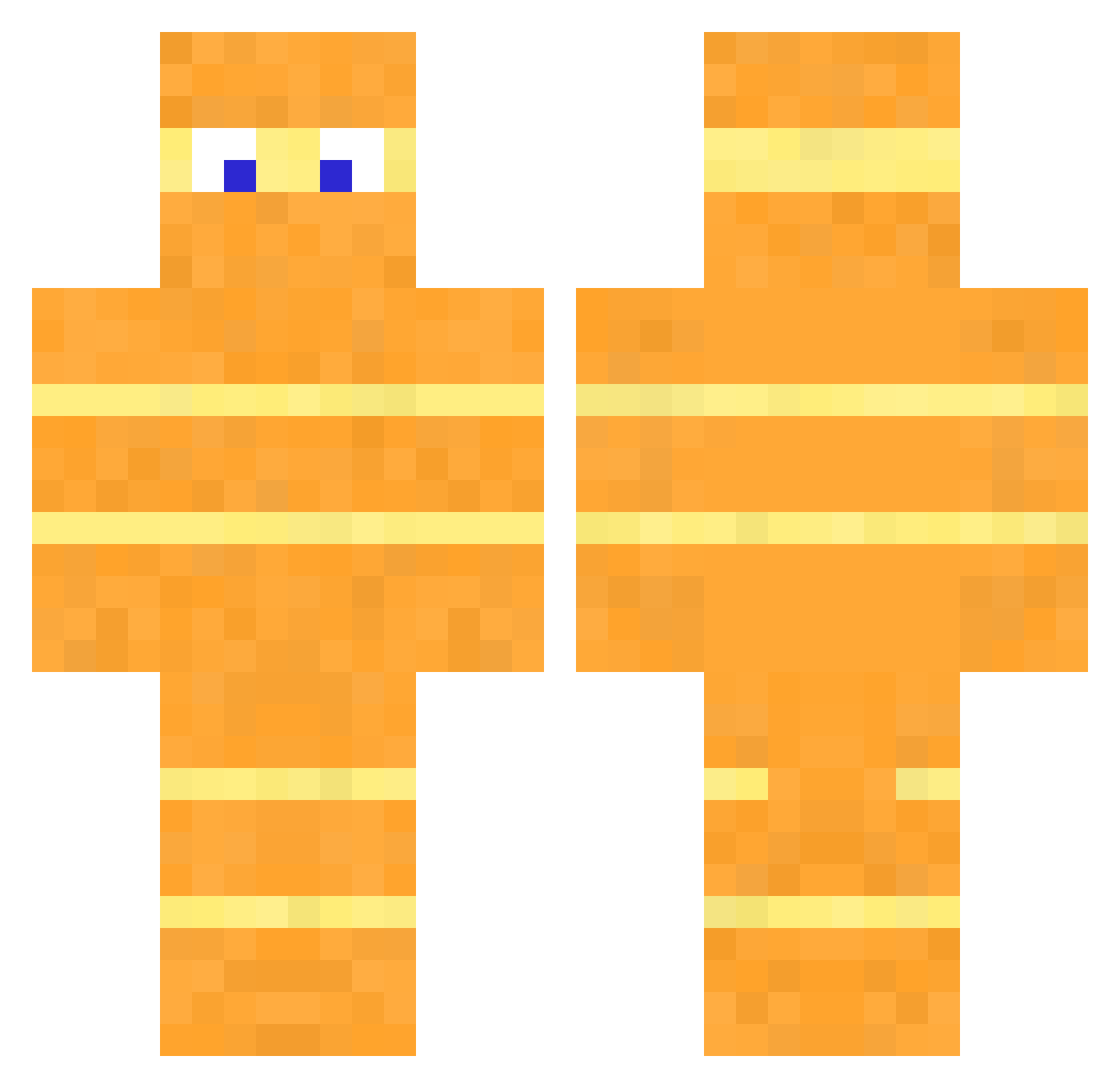 Korwasson Minecraft skin, front and back view