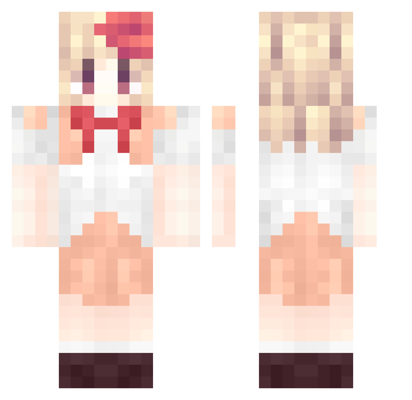 w01ez Minecraft skin, front and back view