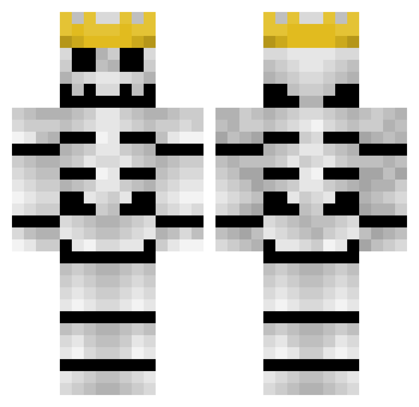 Skele_K Minecraft skin, front and back view