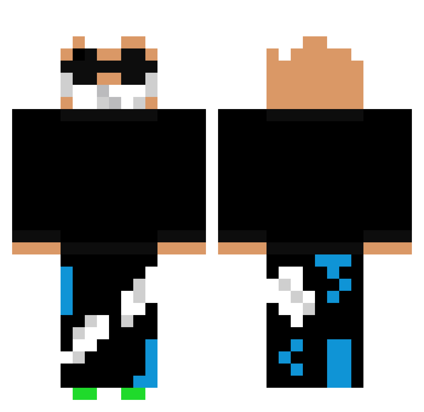 fajhsk Minecraft skin, front and back view