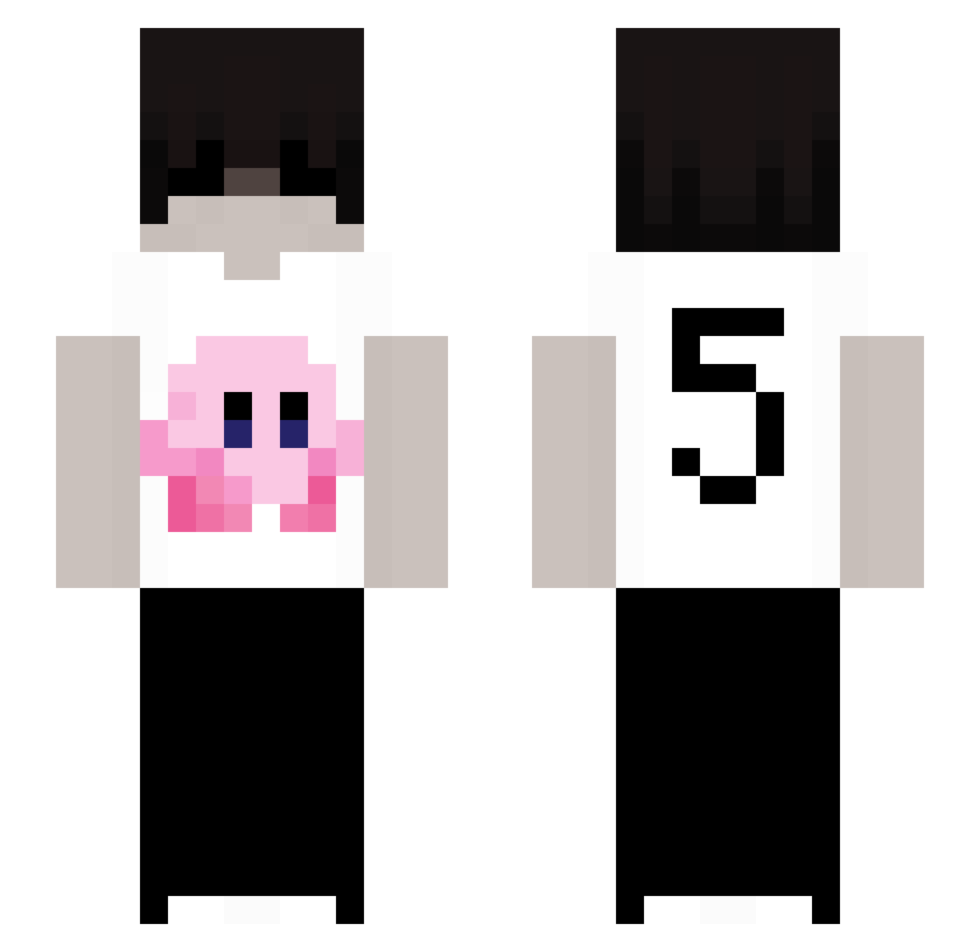 Riiiiiddle Minecraft skin, front and back view