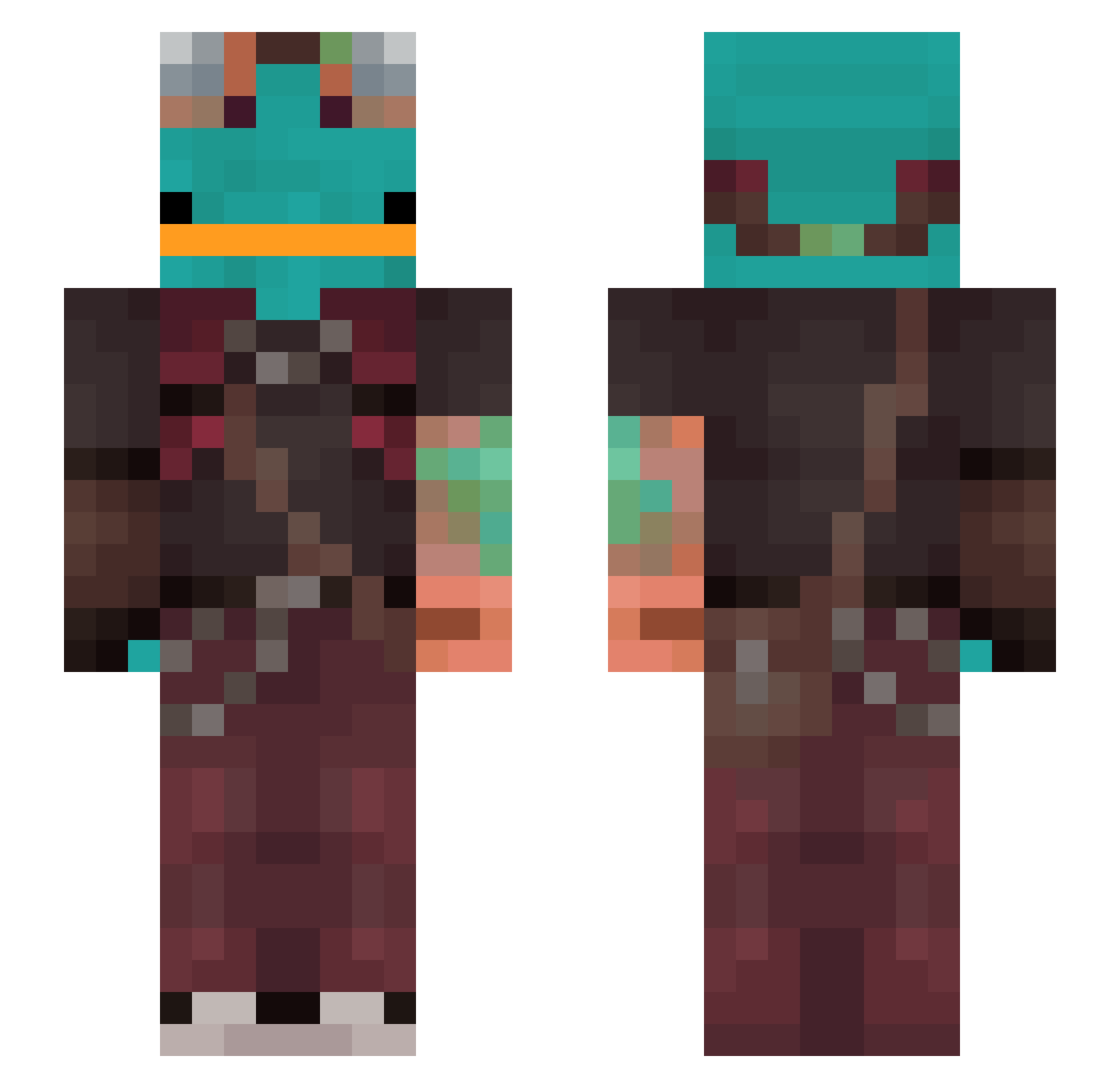 shaneosu Minecraft skin, front and back view