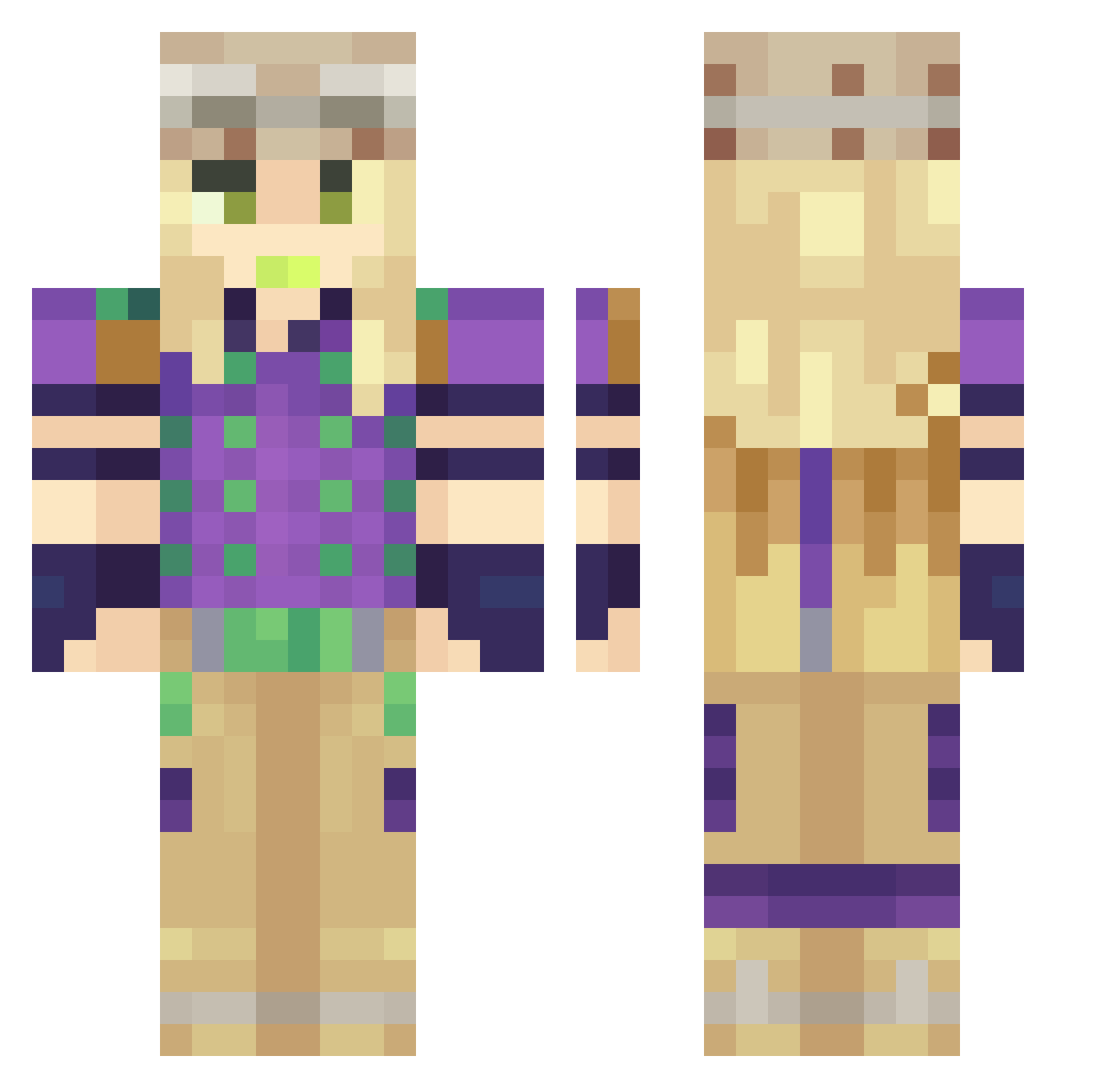 werzuiopsa Minecraft skin, front and back view